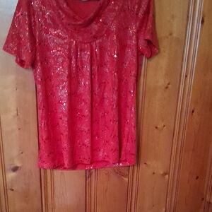 White Stag Red Sequin Blouse